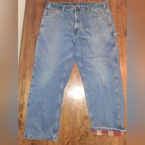 Berne Mens 42x29 Lined Workwear Carpenter Blue Jeans Medium Wash
